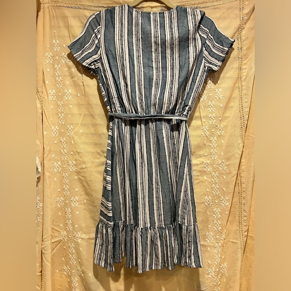 Blue Rain Wrap Style Dress Womens Size Medium - Picture 5 of 5